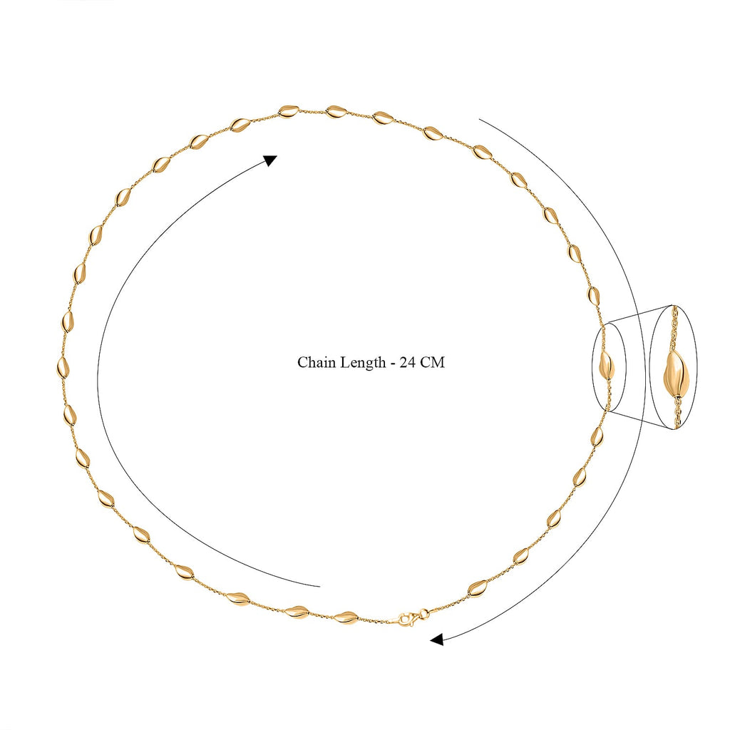 Designer Closeout - Yellow Gold Overlay Sterling Silver Chip Station Necklace (Size - 30),
