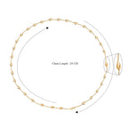 Designer Closeout - Yellow Gold Overlay Sterling Silver Chip Station Necklace (Size - 30),