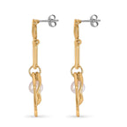 Designer Insipred White Shell Pearl Paperclip Earrings