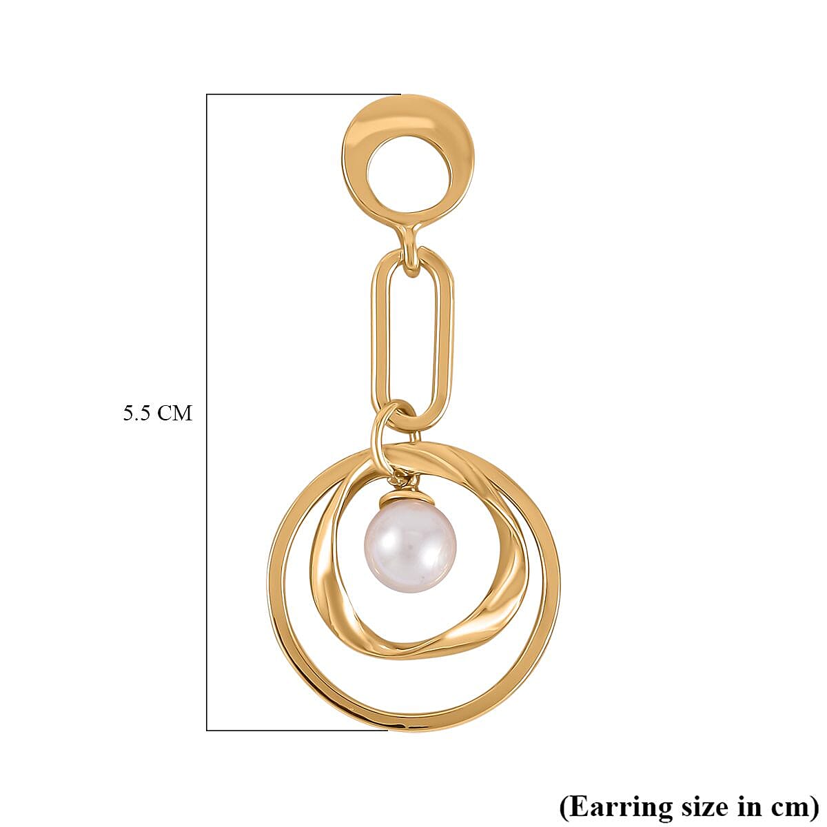 Designer Insipred White Shell Pearl Paperclip Earrings 7606336 9