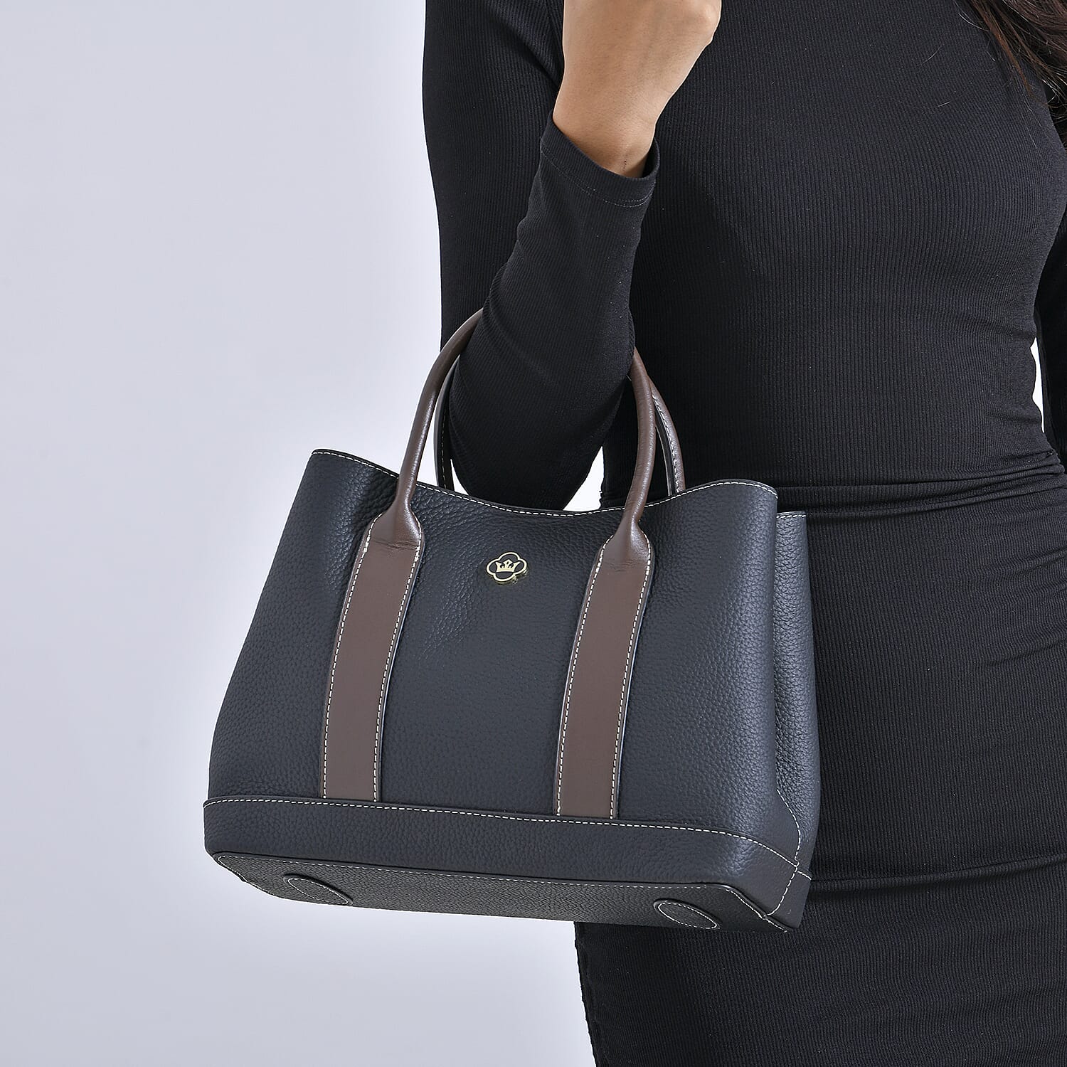 Designer Inspiration - 100% Genuine Leather Crossbody Bag with Long Shoulder Strap - Black 7850894 2