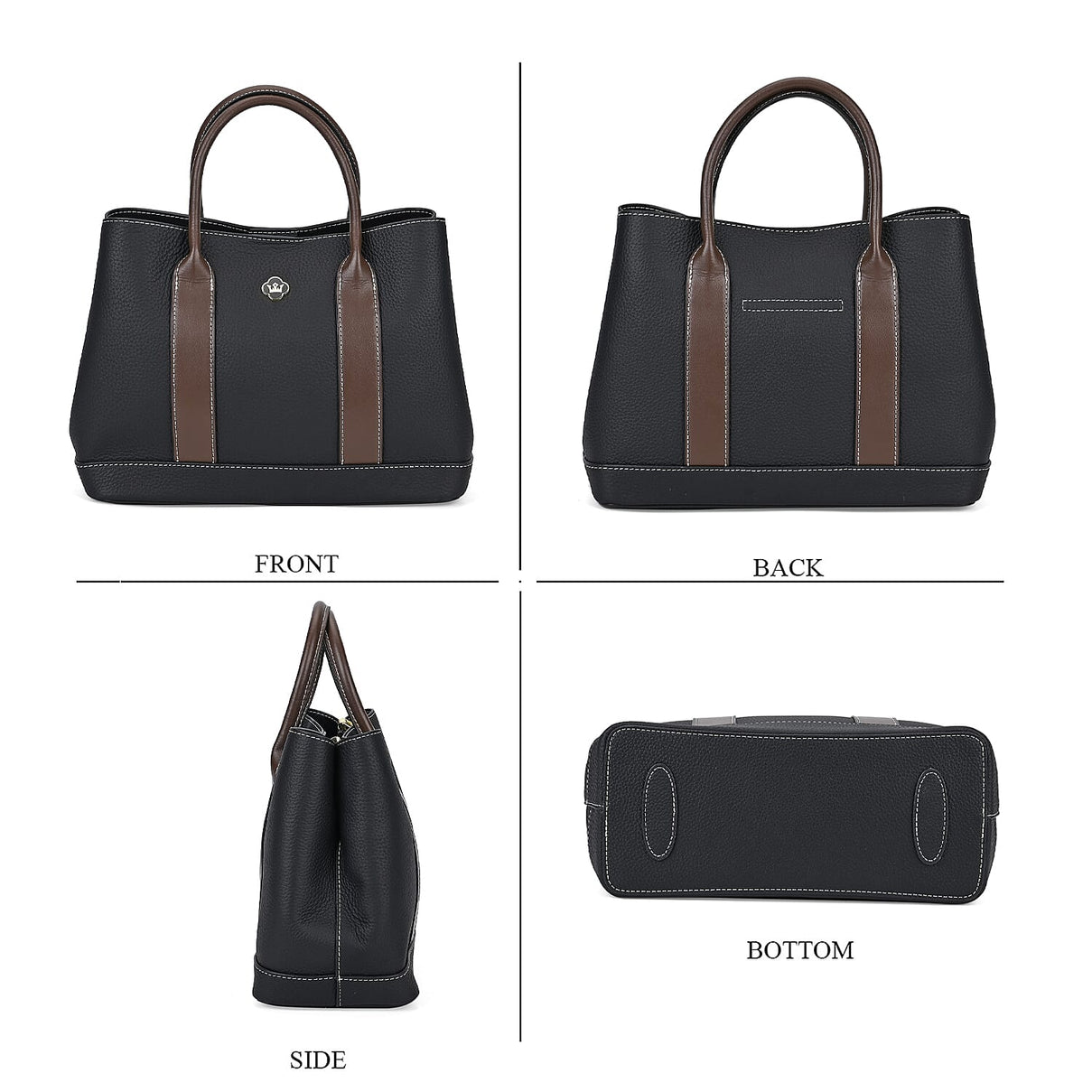 Designer Inspiration - 100% Genuine Leather Crossbody Bag with Long Shoulder Strap - Black 7850894 3