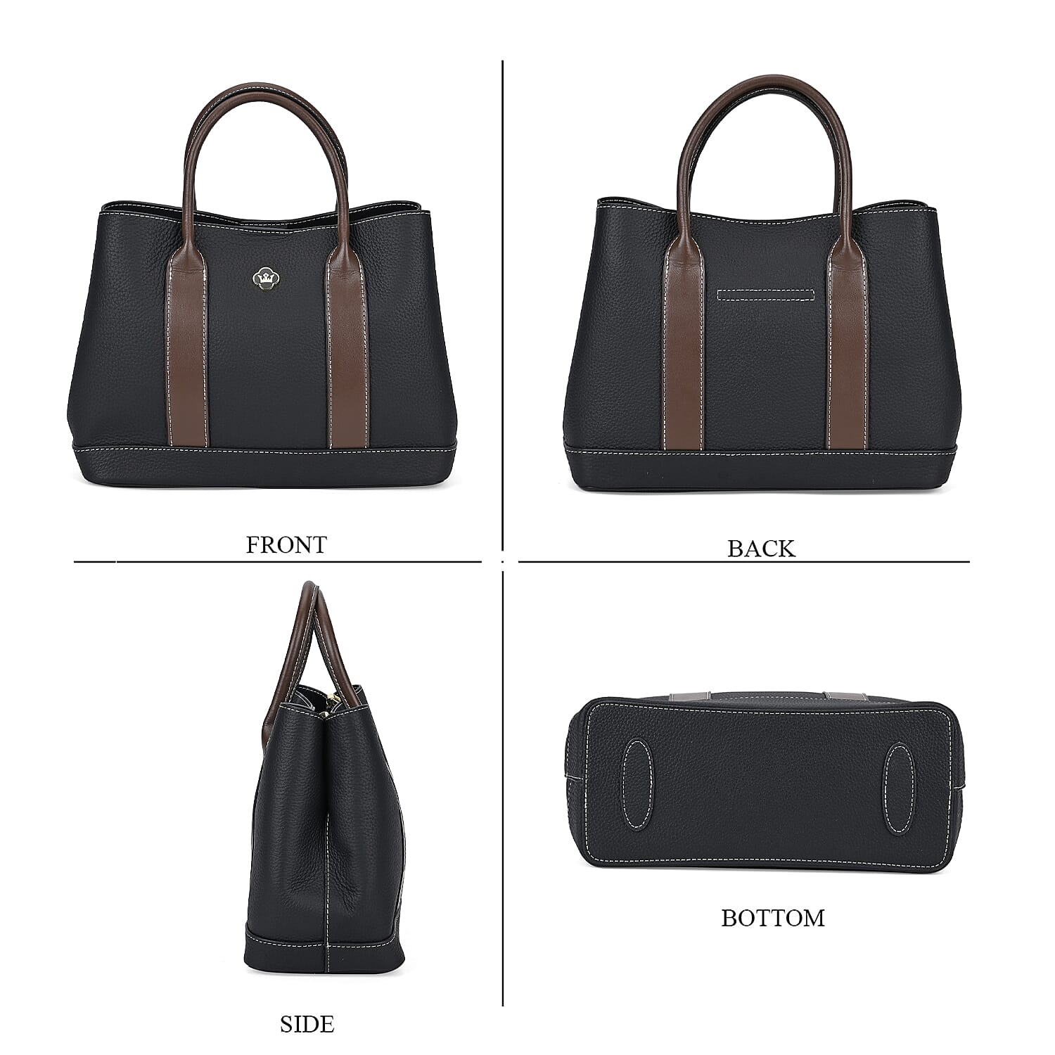 Designer Inspiration - 100% Genuine Leather Crossbody Bag with Long Shoulder Strap - Black 7850894 3
