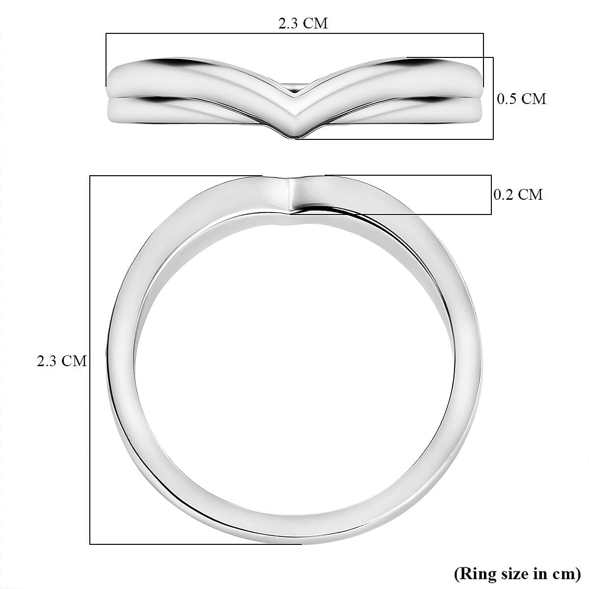 RHAPSODY 950 Platinum Wishbone Band Ring 7986428 6