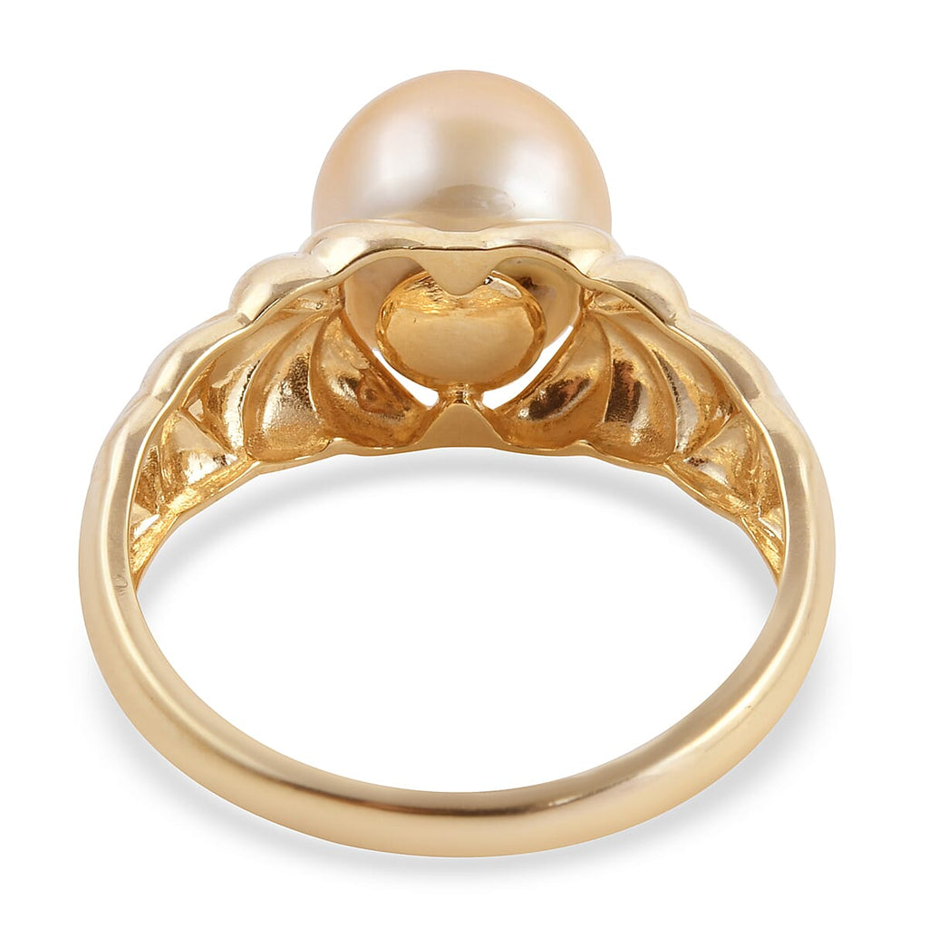 Designer Inspired - 9K Yellow Gold Golden South Sea Pearl Ring