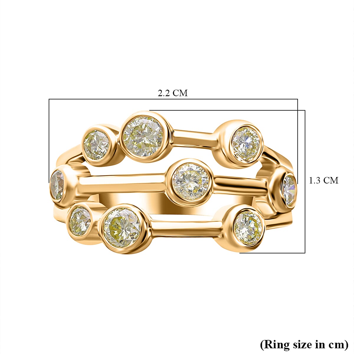 Designer Inspired -14K Yellow Gold SGL Certified Natural Yellow Diamond (I1-I2) Bubble Ring 1.00 Ct. 7666248 5
