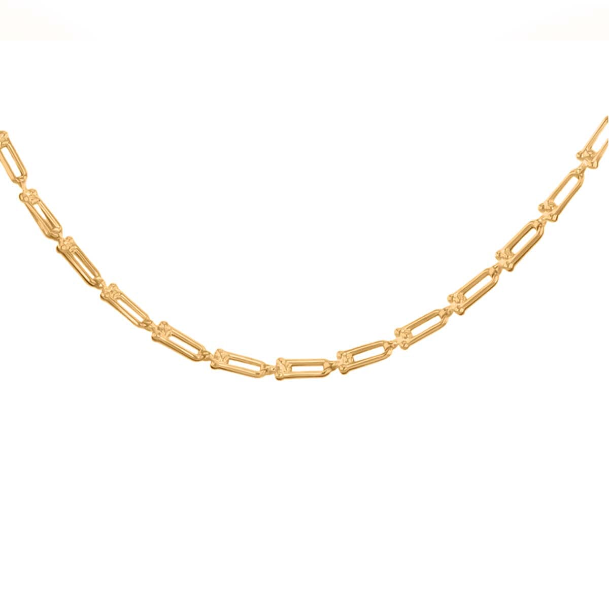 Designer Inspired - 9K Gold Industrial Link Necklace with Lobster Clasp 18 Inch 8055303 0