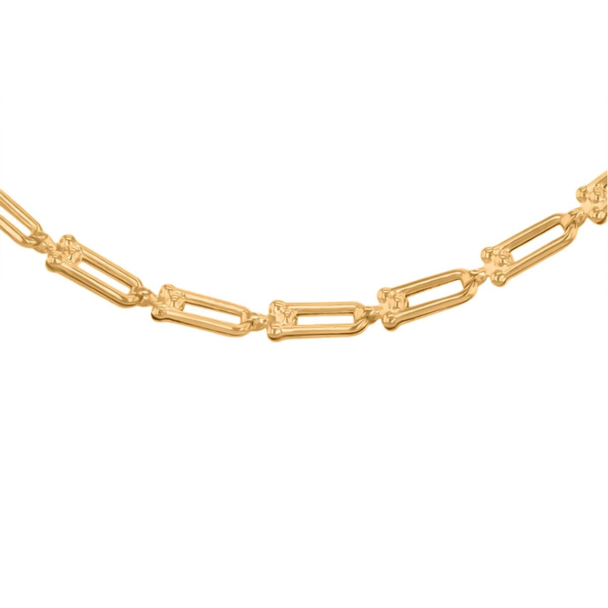 Designer Inspired - 9K Gold Industrial Link Necklace with Lobster Clasp 18 Inch 8055303 1