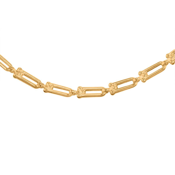 Designer Inspired - 9K Gold Industrial Link Necklace with Lobster Clasp 18 Inch 8055303 2