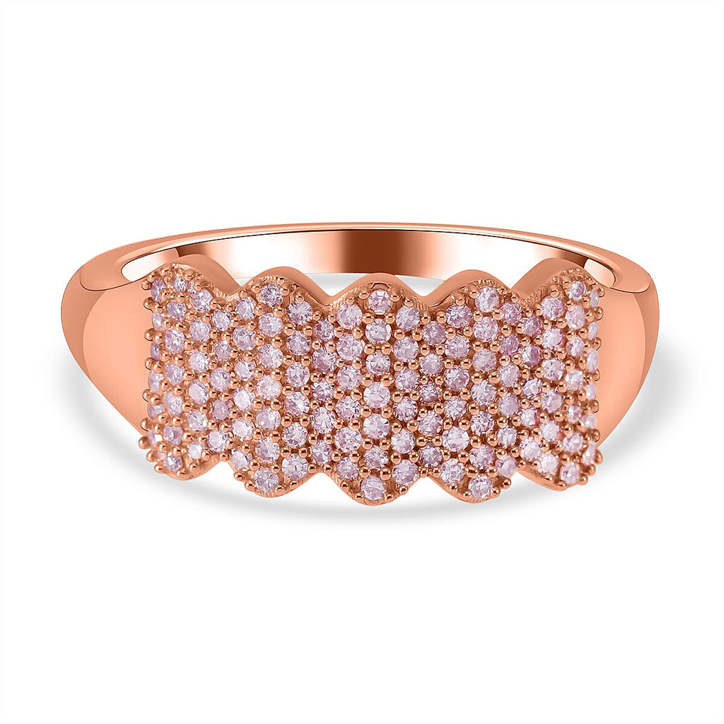 Designer Inspired- 9K Rose Gold Natural Pink Diamond Ring 0.50 Ct