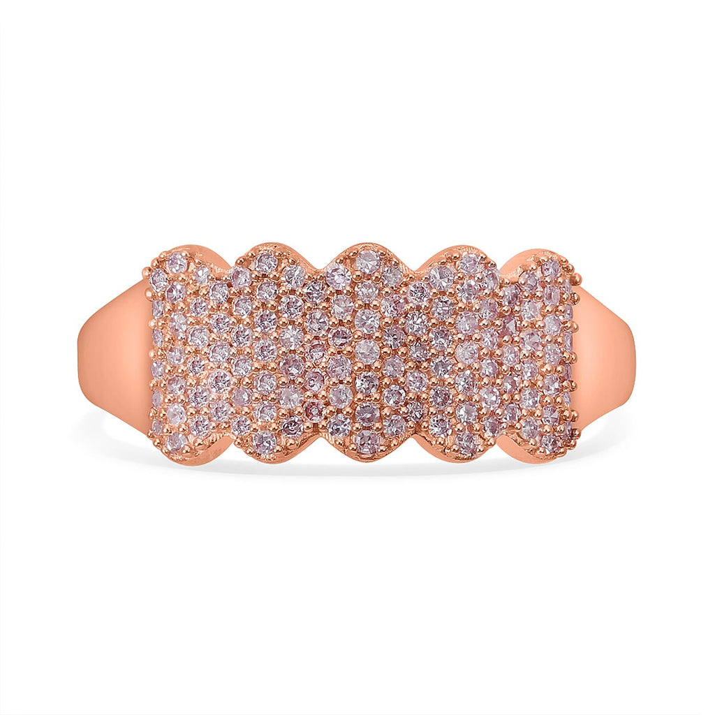 Designer Inspired- 9K Rose Gold Natural Pink Diamond Ring 0.50 Ct