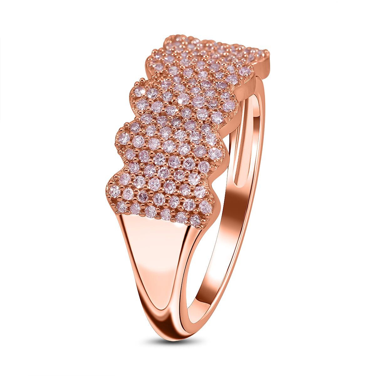 Designer Inspired- 9K Rose Gold Natural Pink Diamond Ring 0.50 Ct 7651448 3