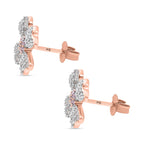Designer Inspired - 9K Rose Gold Pink Diamond & White Diamond Clove Earrings 0.52 Ct