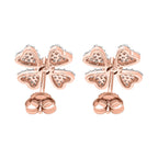 Designer Inspired - 9K Rose Gold Pink Diamond & White Diamond Clove Earrings 0.52 Ct