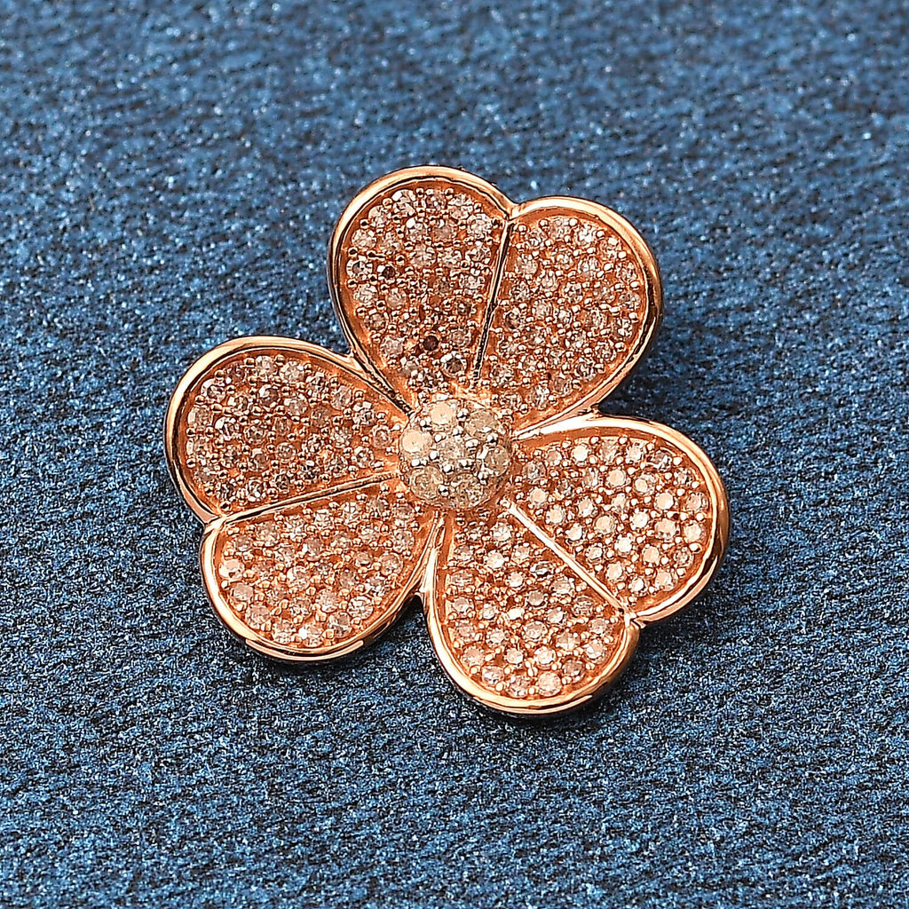 Designer Inspired - 9K Rose Gold SGL Certified Natural Pink and White Diamond Pendant 0.55 Ct.