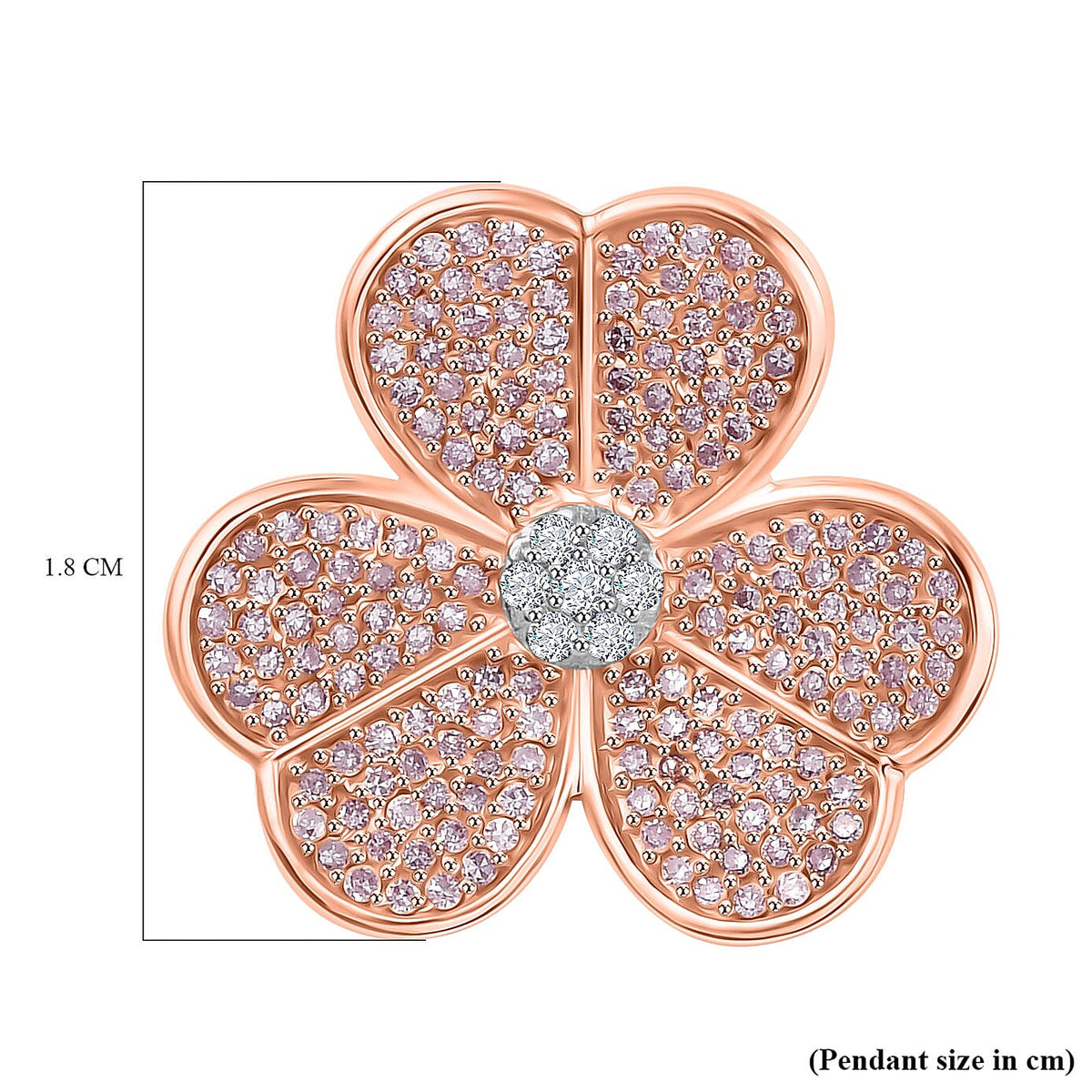 Designer Inspired - 9K Rose Gold SGL Certified Natural Pink and White Diamond Pendant 0.55 Ct. 8061374 5