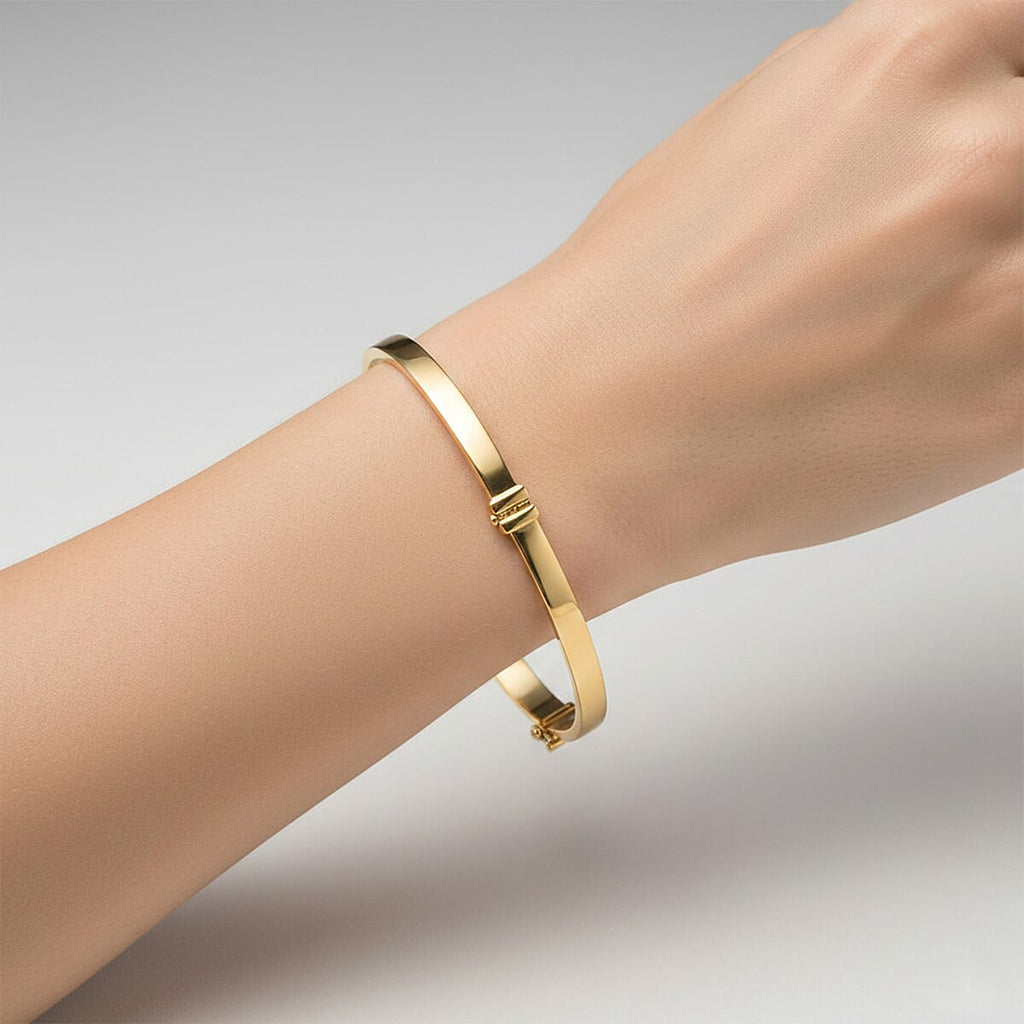 Designer Inspired - 9K Yellow Gold Bangle (Size 7.5), Gold Wt. 4.00 Gms