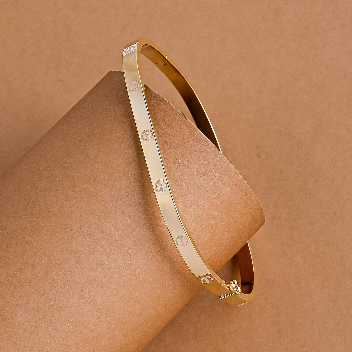 Designer Inspired - 9K Yellow Gold Elongated Bangle 7.5 Inch 8302700 2