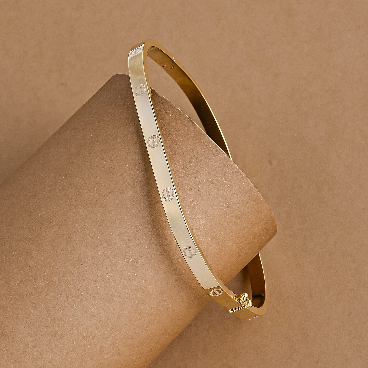 Designer Inspired - 9K Yellow Gold Elongated Bangle 7.5 Inch 8302700 2
