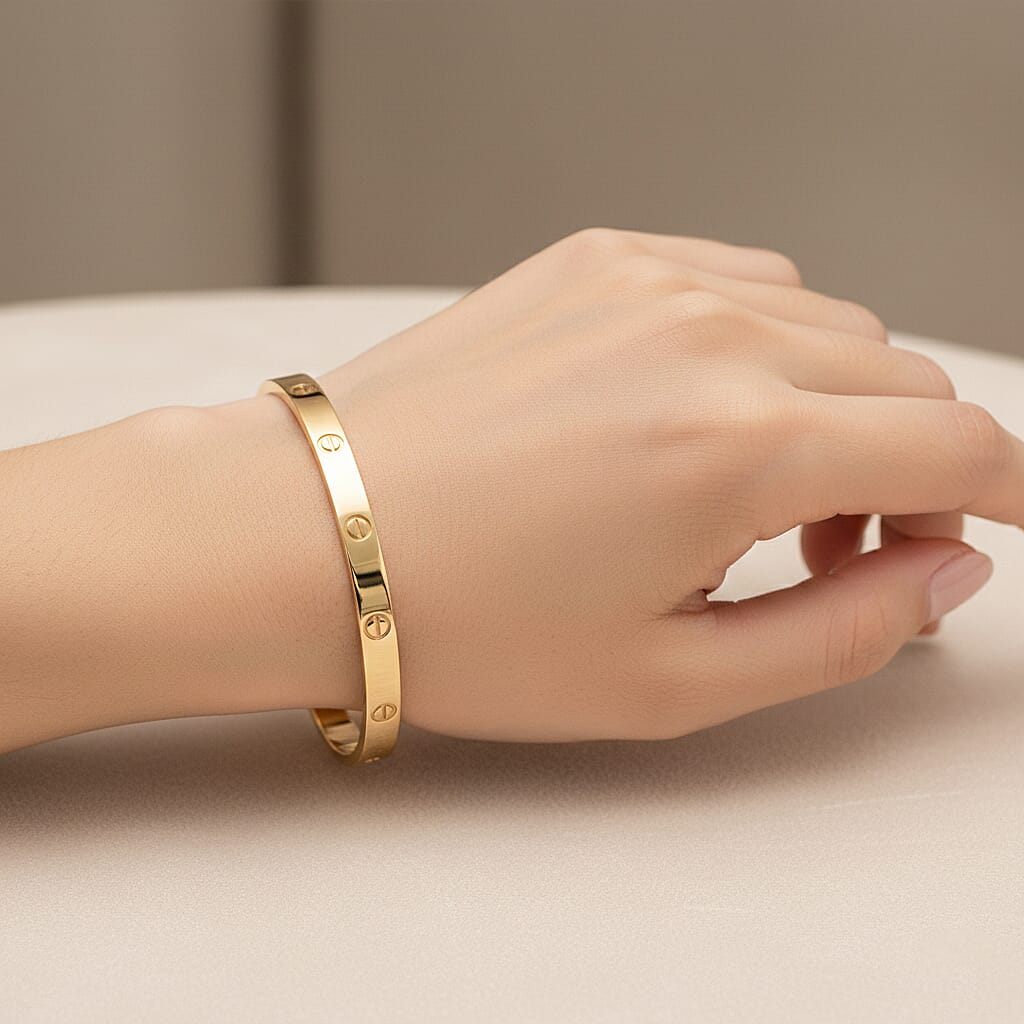 Designer Inspired - 9K Yellow Gold Elongated Bangle 7.5 Inch 8302700 3