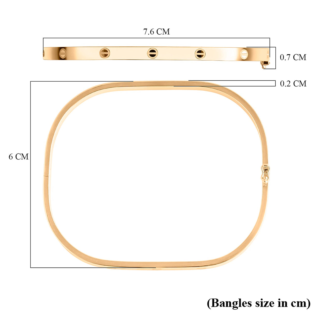 Designer Inspired - 9K Yellow Gold Elongated Bangle 7.5 Inch 8302700 7
