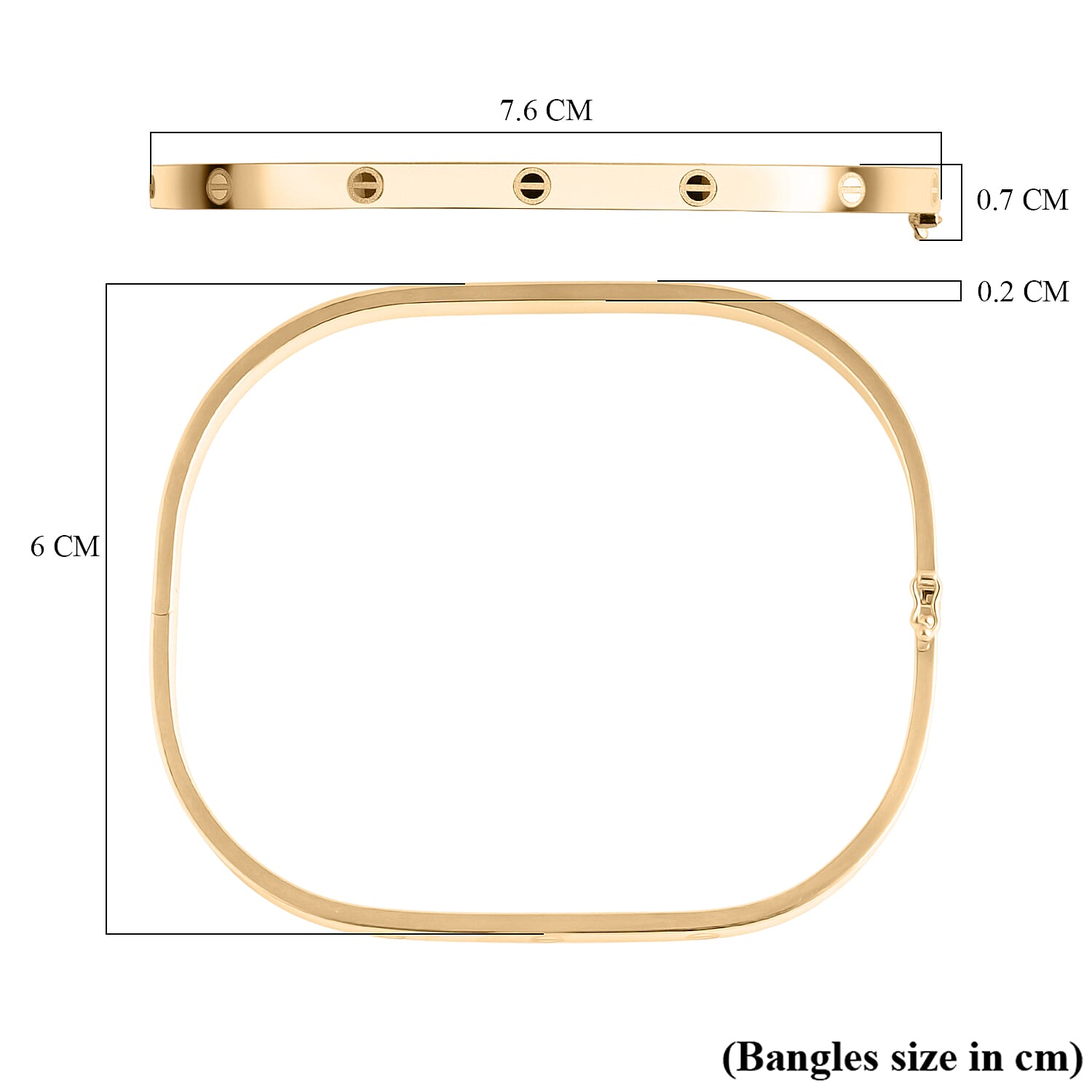 Designer Inspired - 9K Yellow Gold Elongated Bangle 7.5 Inch 8302700 7