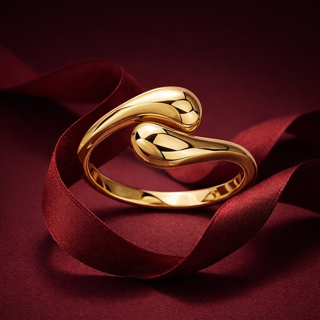 Designer Inspired 9K Yellow Gold Fluid Ring 8280911 6