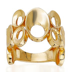 Designer Inspired - 9K Yellow Gold Radiant Circle Ring