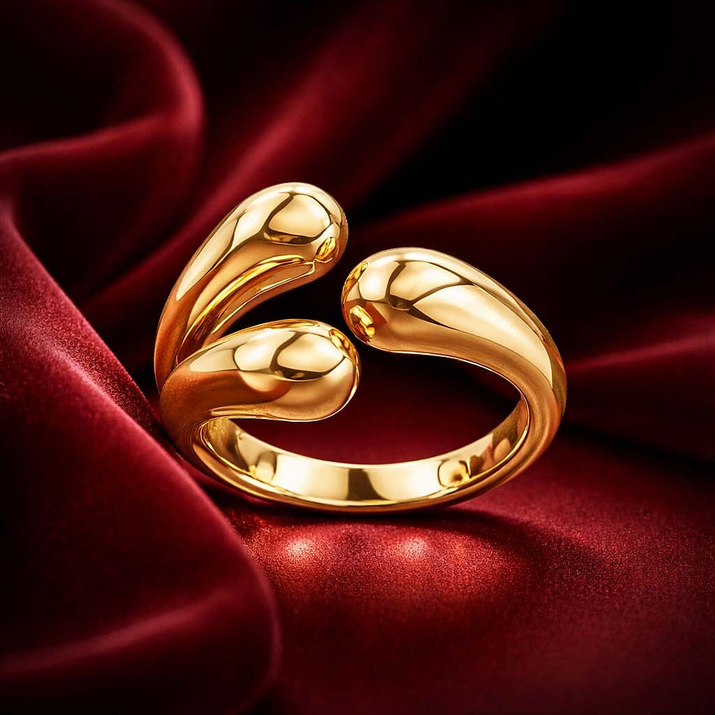 Designer Inspired 9K Yellow Gold Openwork Fluid Ring 8103845 4