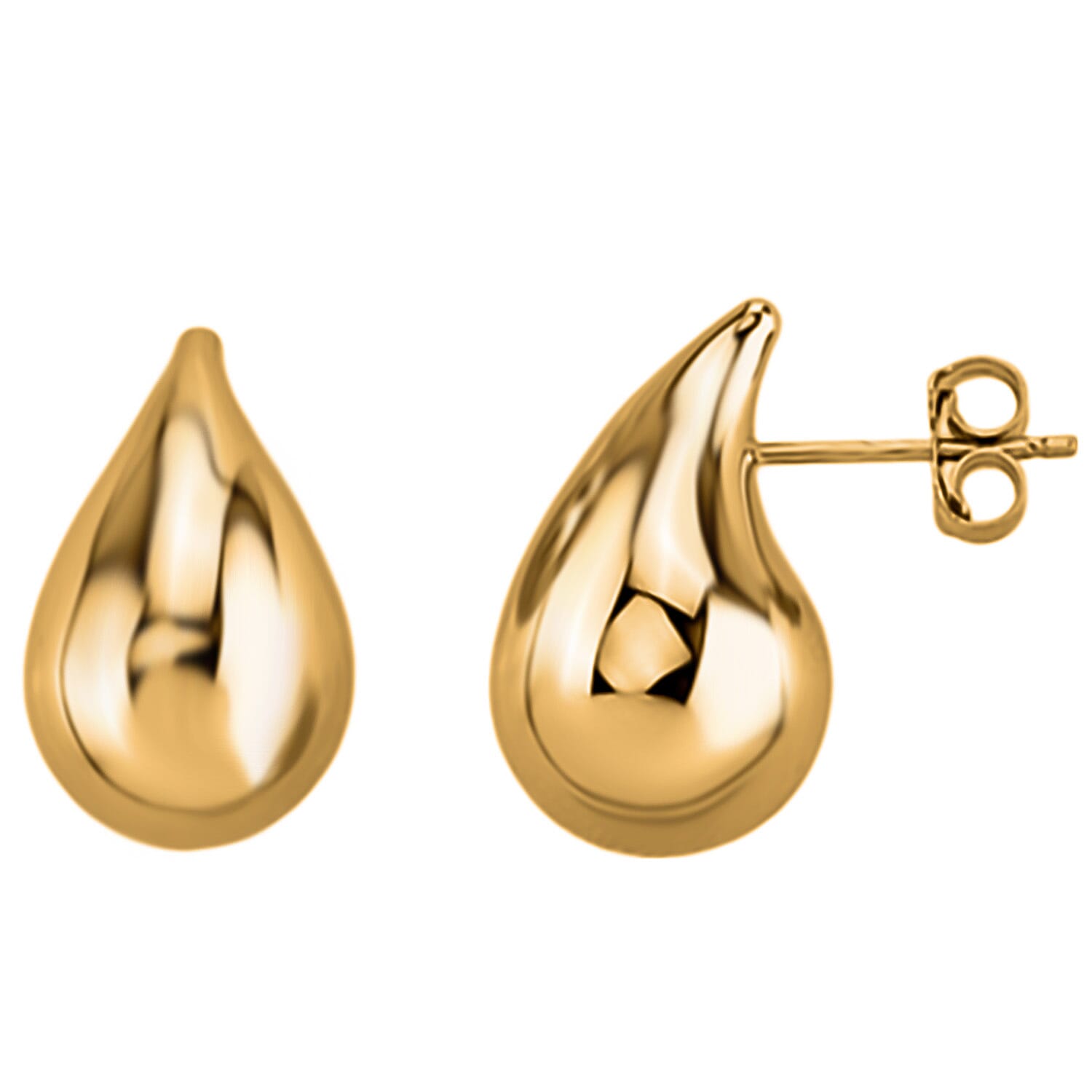 Designer Inspired - 9k Yellow Gold Oval Drop Earring With Push Back. 7891538 0