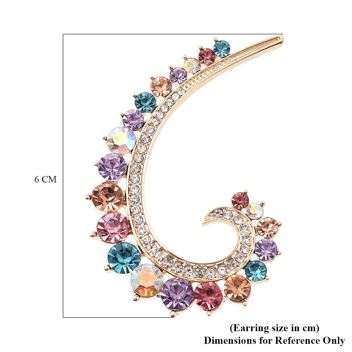 Designer Inspired - Austrian Multi Colour Crystal Climber Earrings with Push Back in Yellow Tone 6023061 1