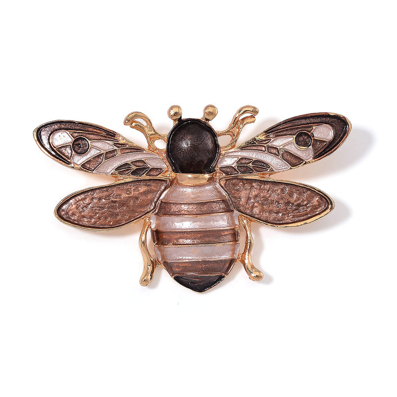 Designer Inspired- Bee Brooch - Brown