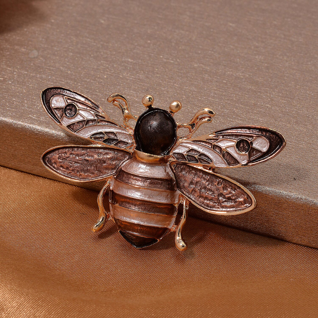 Designer Inspired- Bee Brooch - Brown