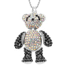 Designer Inspired - Black & White Cubic Zirconia Teddy Pendant with Chain 35.0ct