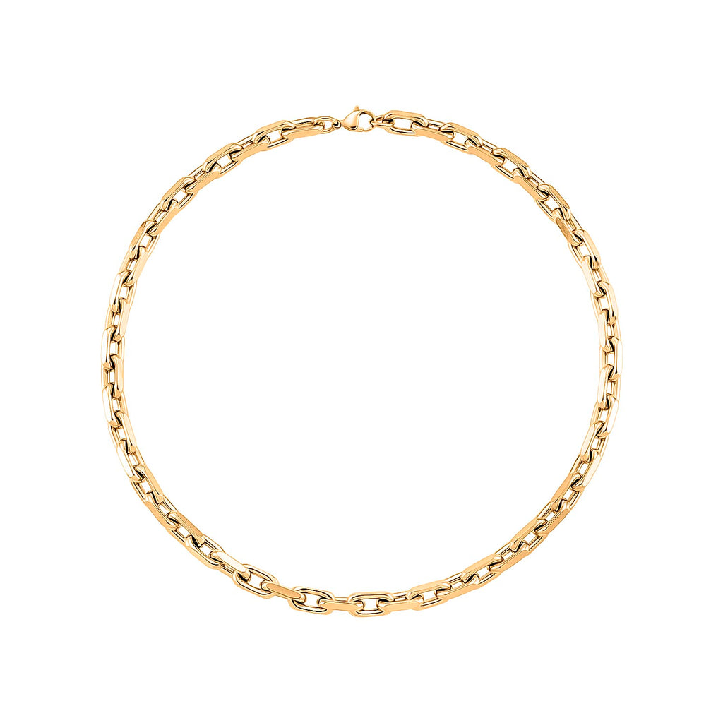 Chocker Wire Designer Inspired Cable Link Necklace (Size - 20) in Yellow Gold Plated