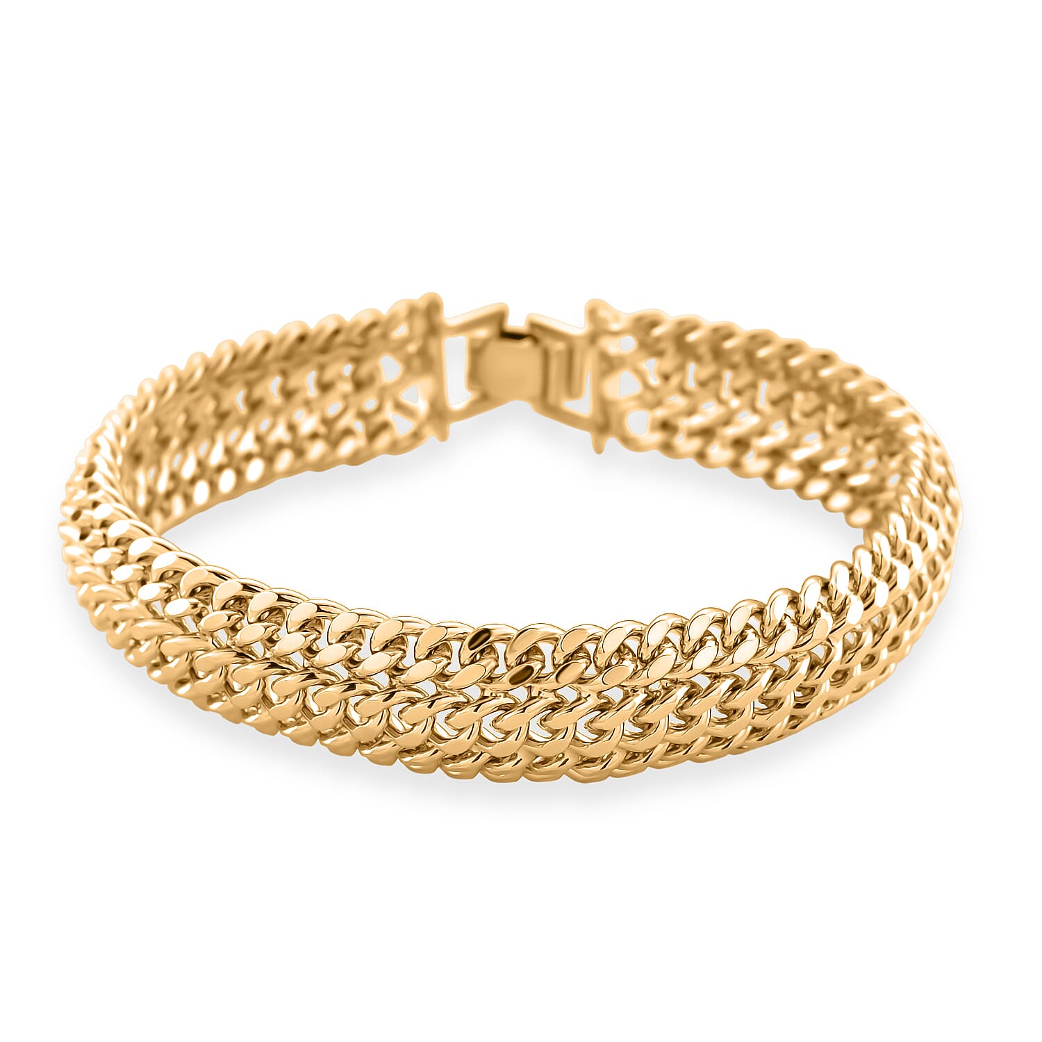 Designer Inspired Close Out Link Bracelet with Foldover Clasp 7.75 Inch V32356767 0