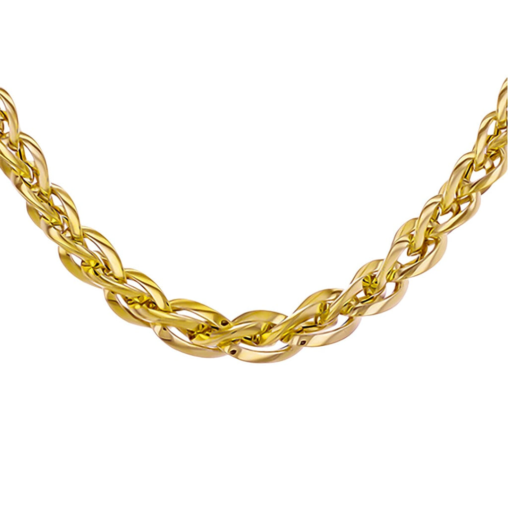 Designer Inspired Closeout - 9K Yellow Gold Woven Link Necklace (Size - 18), Gold Wt. 14.48 Gms
