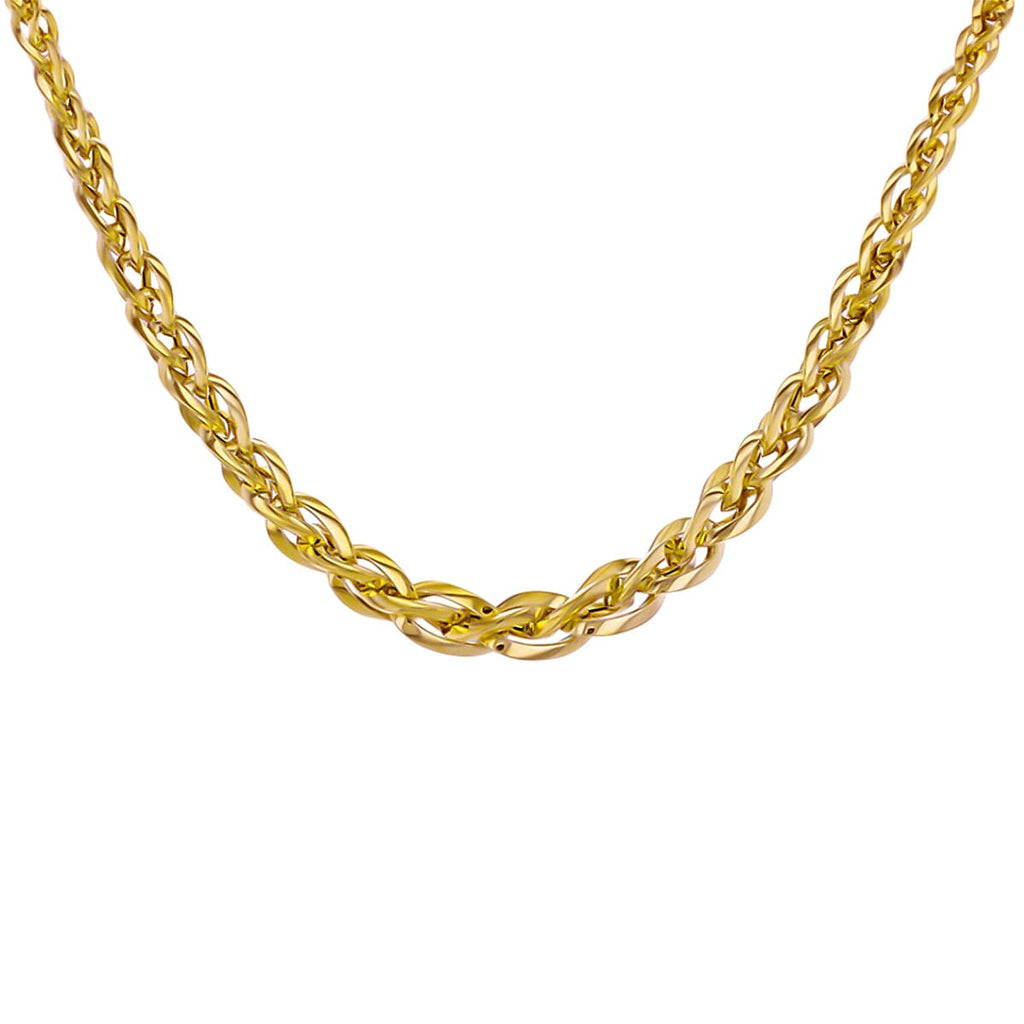 Designer Inspired Closeout - 9K Yellow Gold Woven Link Necklace (Size - 18), Gold Wt. 14.48 Gms