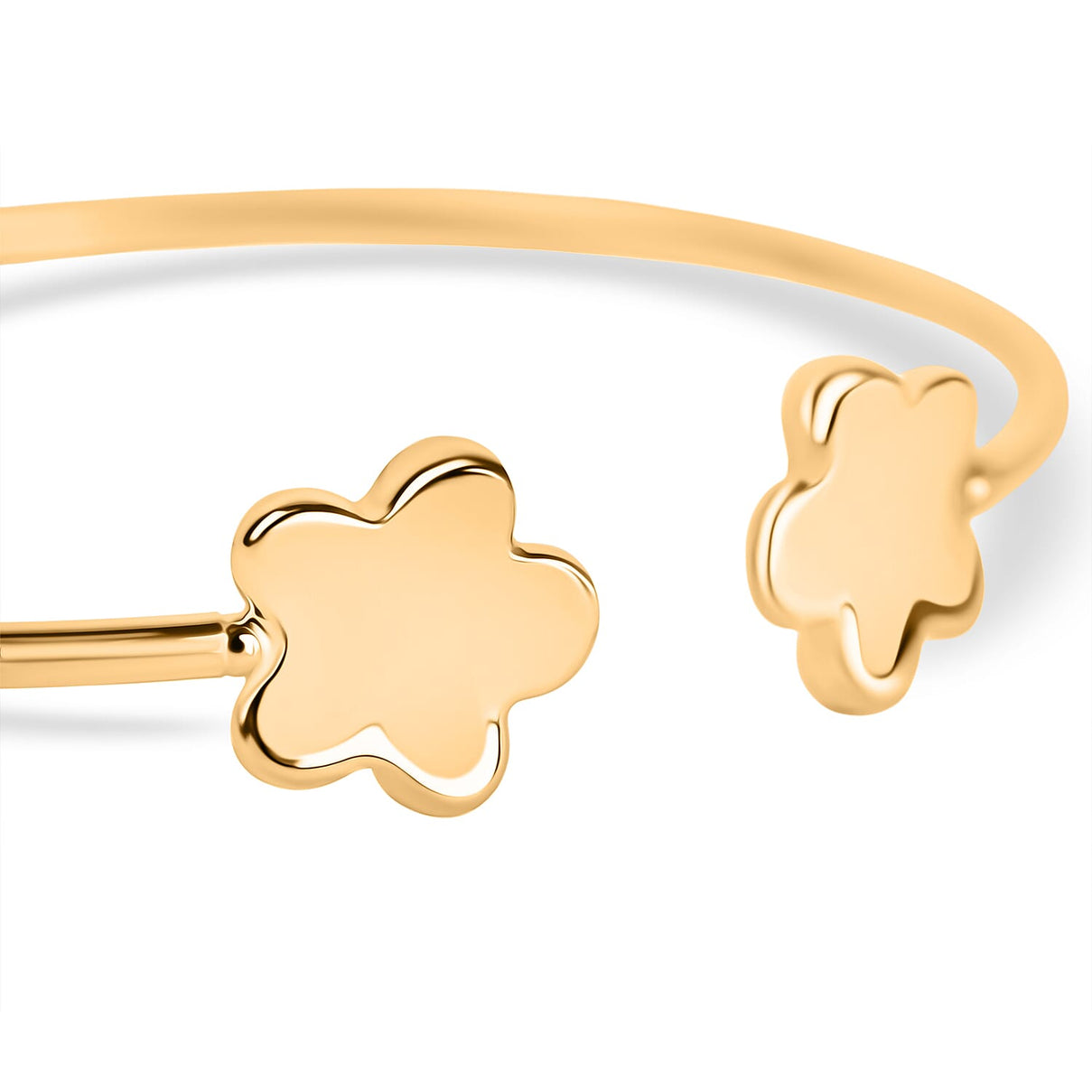 Closeout Deal - 9K Yellow Gold Openable Clover Bangle 7 Inch 8157405 1