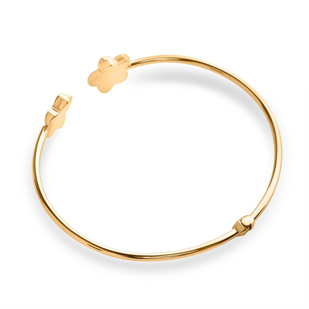 Designer Inspired Closeout Deal - 9K Yellow Gold Clover Bangle