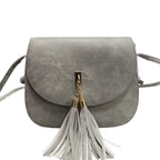 Designer Inspired Crossbody Bag with Tassel and Shoulder Strap (Size 23x18x8 Cm) - Grey