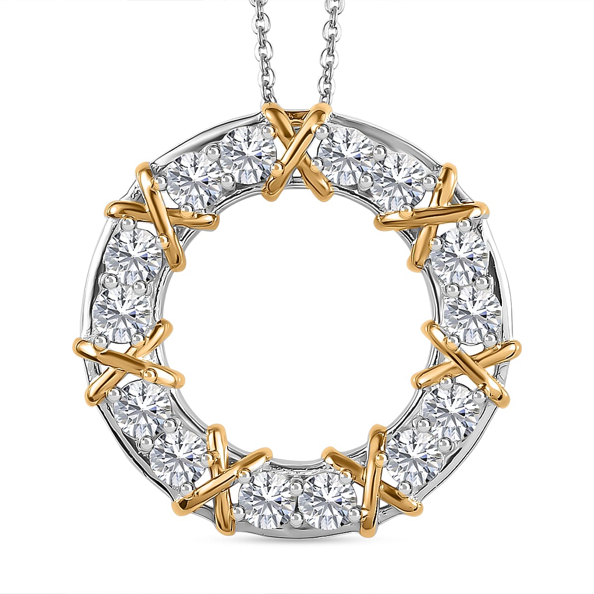 Designer Inspired - Cubic Zirconia XO Pendant in Sterling Silver 7977809 0