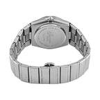 Designer Inspired - GENOA TIME V2 Japanese Movt. Crystal Studded White Dial Watch with Stainless Steel Chain Strap - Silver
