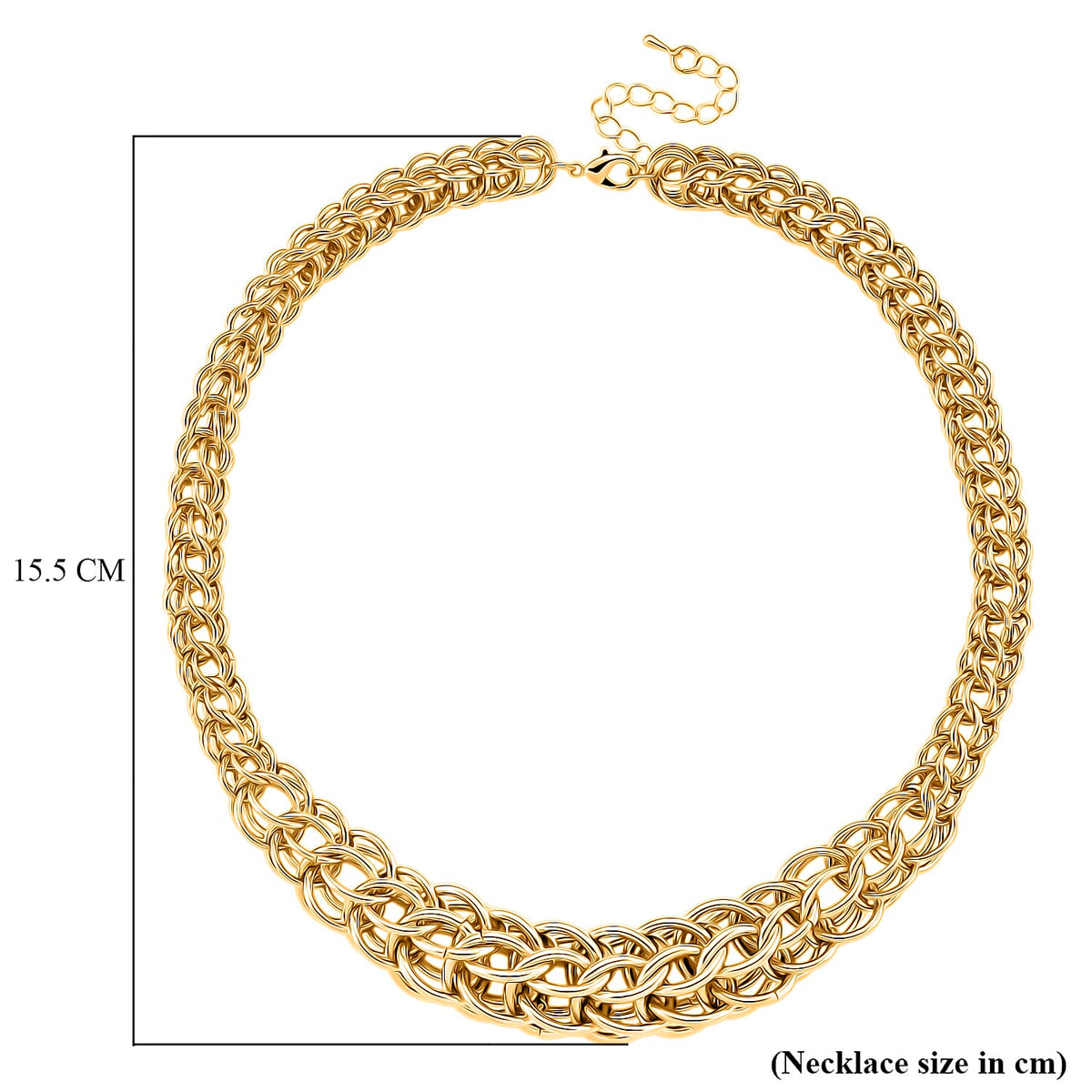 Designer Inspired Graduated Fancy Necklace (Size - 18-2) with Lobster Clasp in Gold Tone 8306315 11
