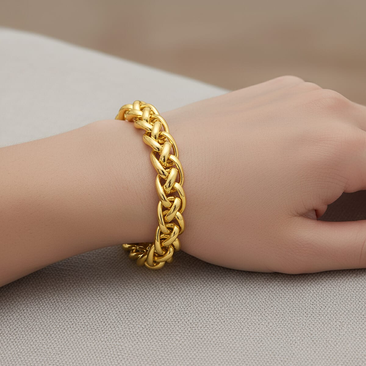 Designer Inspired - Handmade Spiga Bracelet (Size - 8) with Lobster Clasp in Yellow Gold Plated 8271656 3