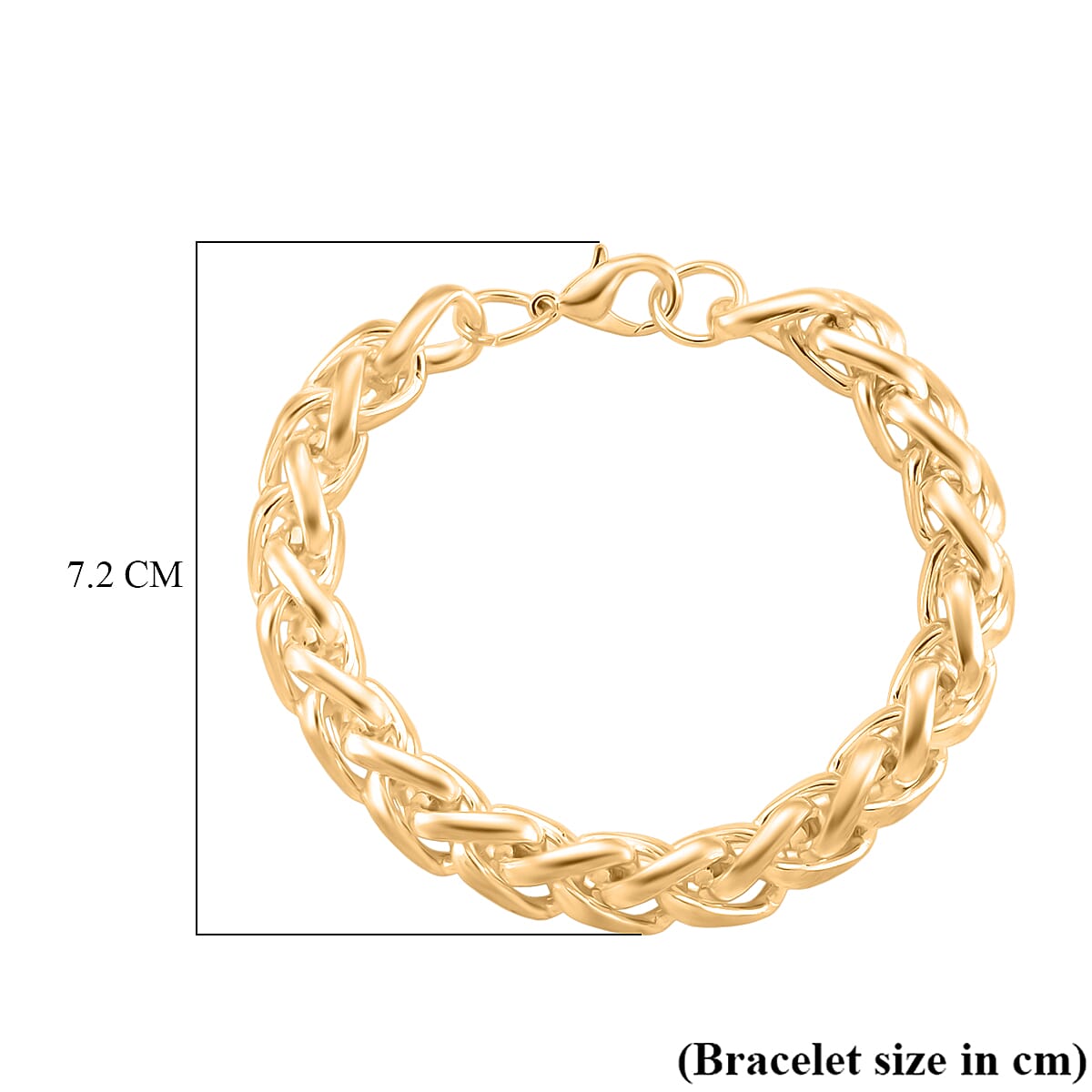 Designer Inspired - Handmade Spiga Bracelet (Size - 8) with Lobster Clasp in Yellow Gold Plated 8271656 6