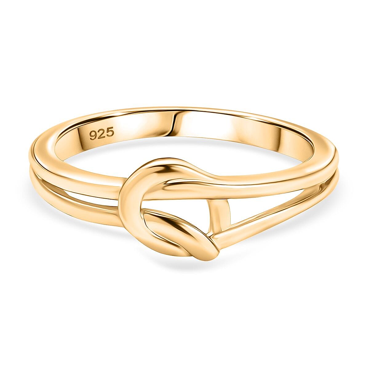 Designer Inspired Knot Ring in Yellow Gold Plated Sterling Silver 8087056 0