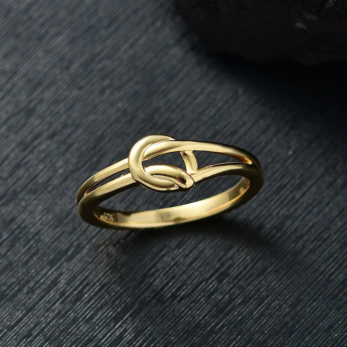 Designer Inspired Knot Ring in Yellow Gold Plated Sterling Silver 8087061 2