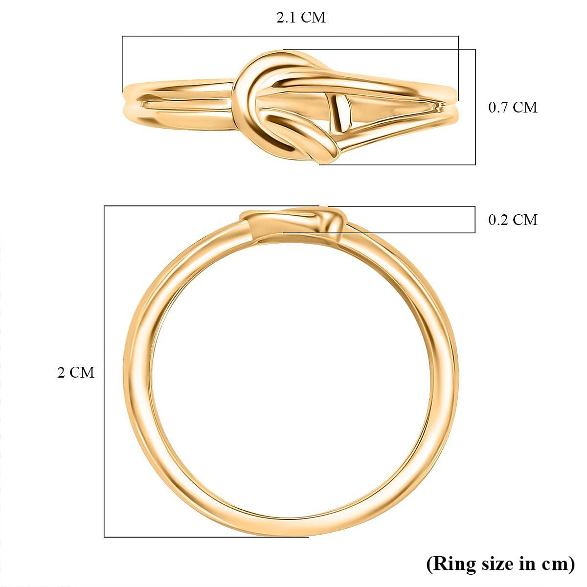 Designer Inspired Knot Ring in Yellow Gold Plated Sterling Silver 8087056 6
