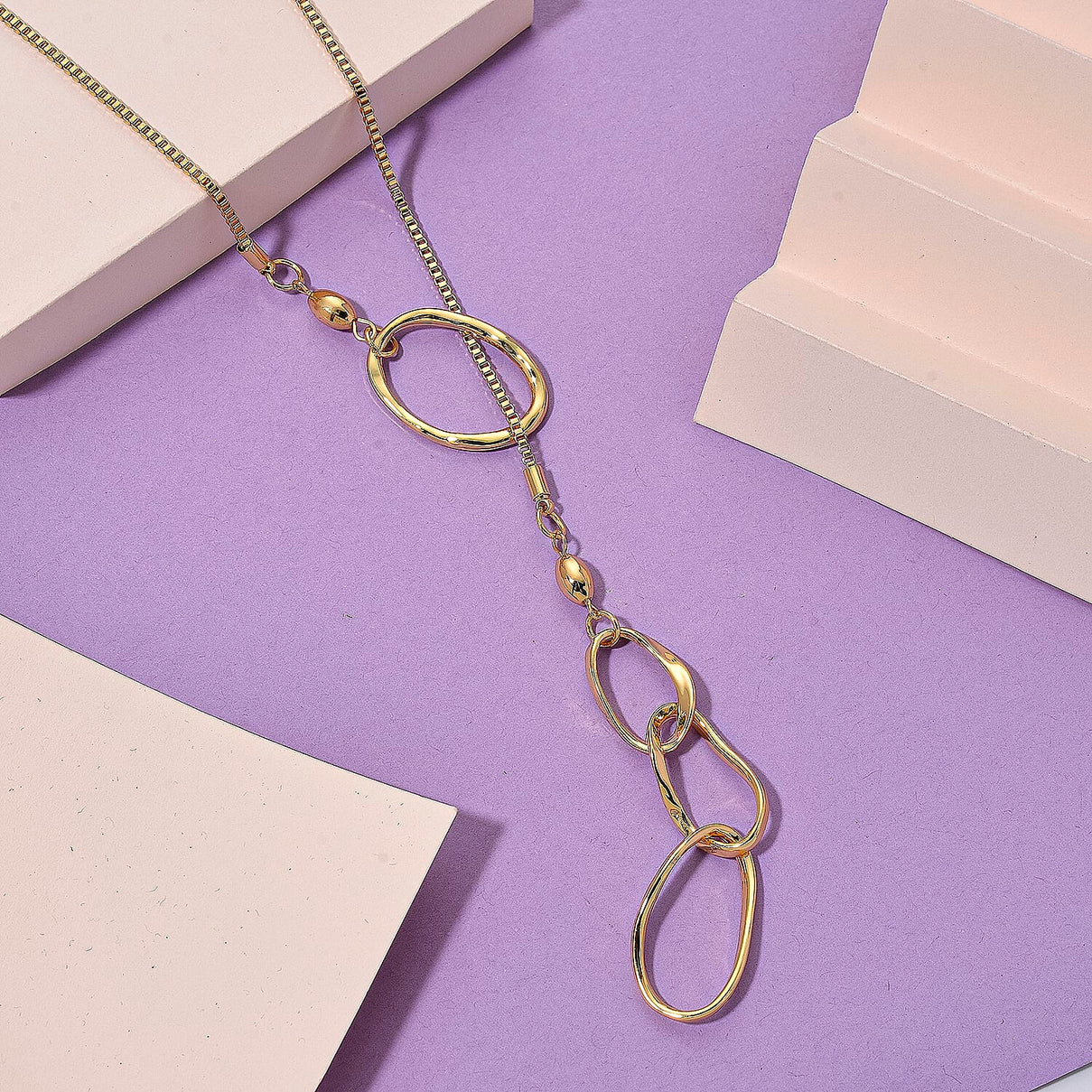Designer Inspired Minimalist 3 Ring Drip Necklace (Size 28 NE-Adjustable) 8274451 2